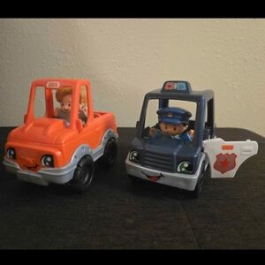 Fisher Price Little People Help A Friend Pick Up & Helping Others Police Car